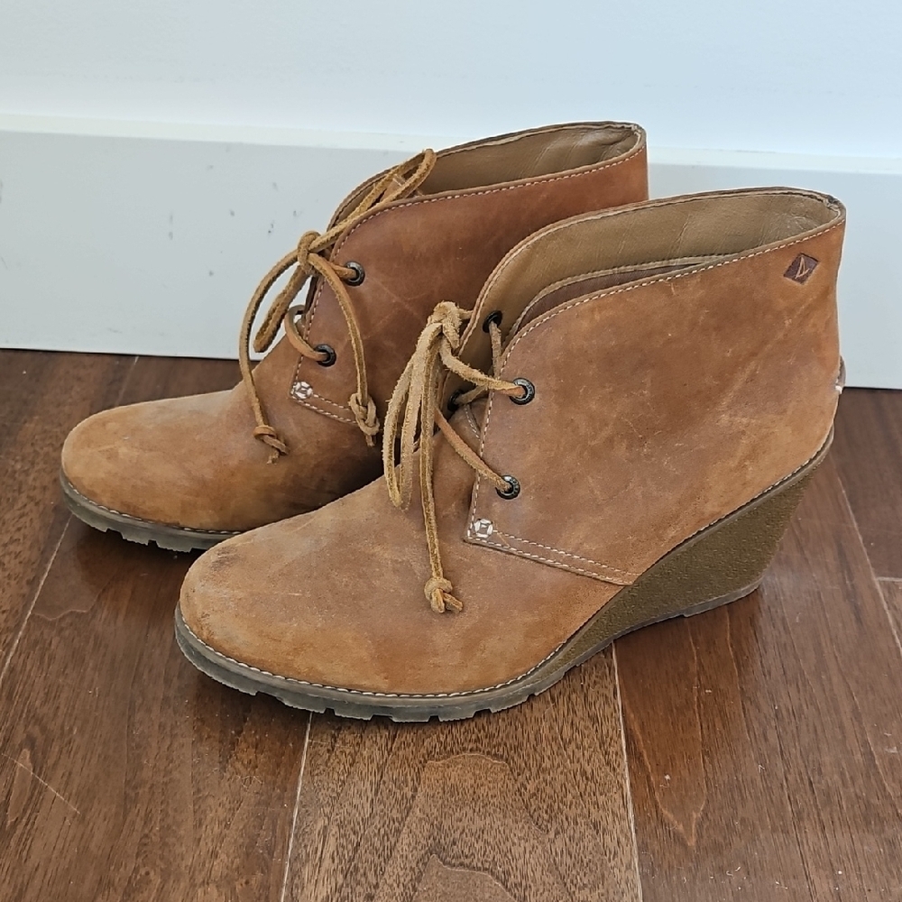 Sperry Brown Wedge Ankle Shoes